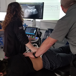 picture Largo chiropractic ultrasound imaging of spinal vertebrae during treatment